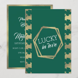 St. Patricks Day Lucky Brautparty Green Gold Einladung