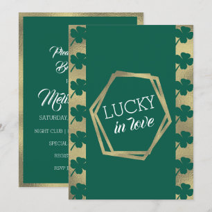 St. Patricks Day Lucky Brautparty Green Gold Einladung