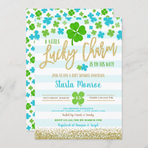 St Patrick's Day Lucky Charm Babydusche Einladung