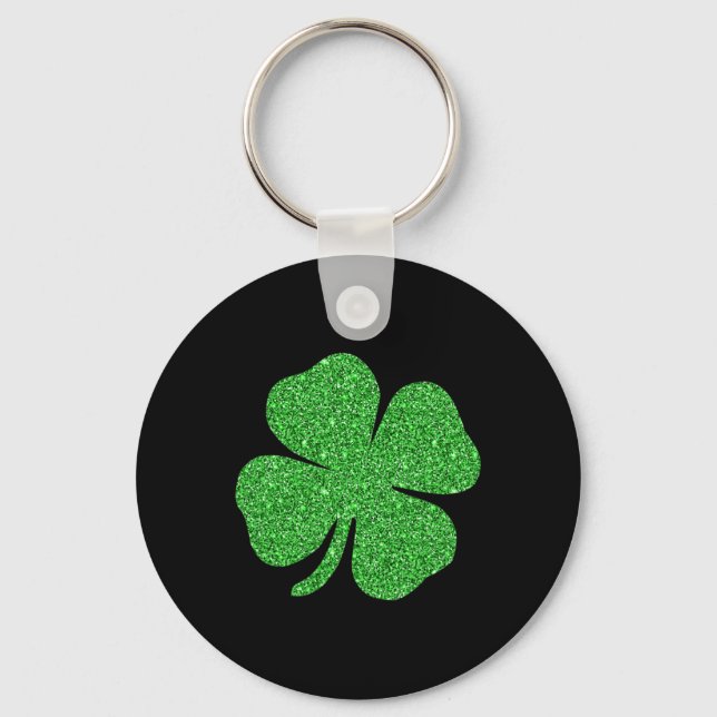 St. Patrick's Day Lucky Charm Green Irish Clover S Schlüsselanhänger (Vorderseite)