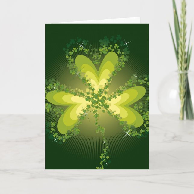St. Patrick's Day Lucky Clovers Kleeblatt irisch Karte (Vorderseite)