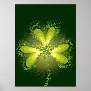 St. Patrick's Day Lucky Clovers Kleeblatt irisch Poster