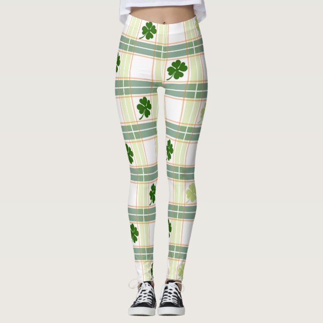 St. Patrick's Day Lucky Clovers Leggings (Vorderseite)