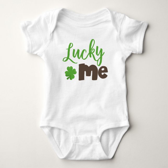 St. Patrick's Day, Lucky Clovers, Lucky Me Baby Strampler (Vorderseite)