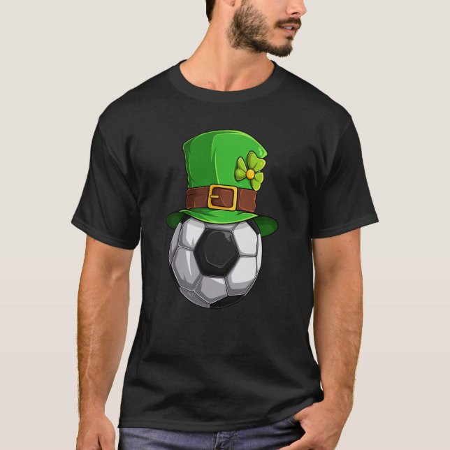St Patrick's Day Lucky Fußball Ball mit Leprechaun T-Shirt (Vorderseite)