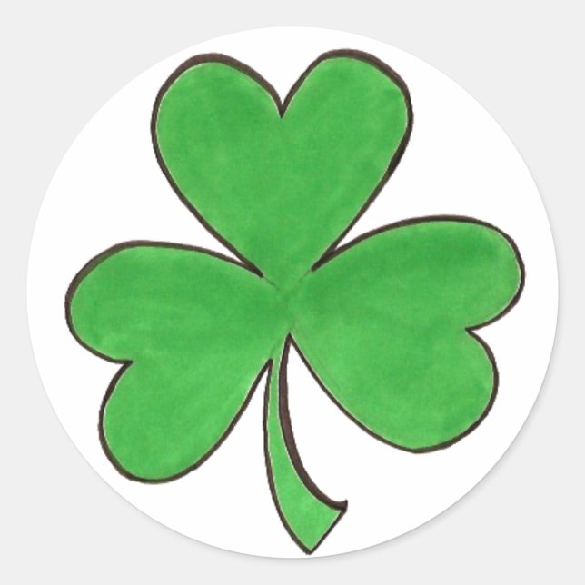 St. Patrick's Day Lucky Green Kleeblatt Clover Runder Aufkleber (Vorderseite)