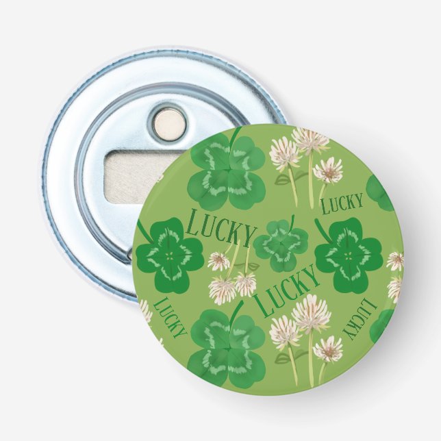 St Patrick's Day Lucky Green Kleeblatt Flaschenöffner (Vorderseite)