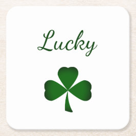 St. Patrick's Day Lucky Green Kleeblatt Rechteckiger Pappuntersetzer