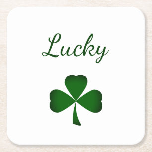 St. Patrick's Day Lucky Green Kleeblatt Rechteckiger Pappuntersetzer