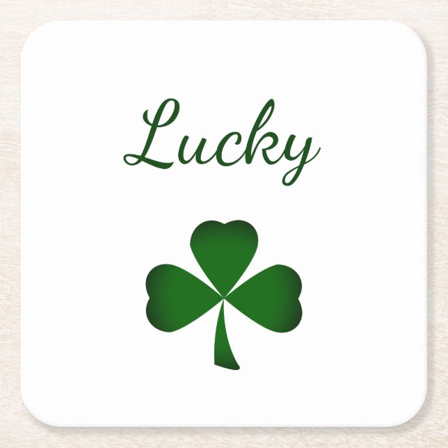 St. Patrick's Day Lucky Green Kleeblatt Rechteckiger Pappuntersetzer (Vorderseite)