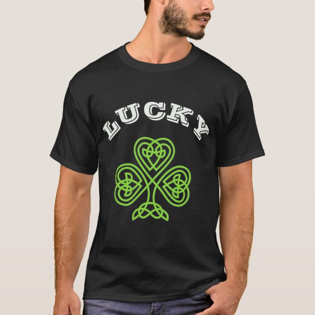 St. Patricks Day Lucky Green Kleeblatt T-Shirt (Vorderseite)