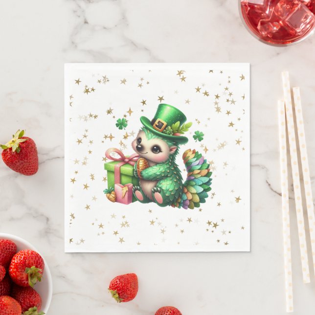 St. Patrick's Day Lucky Igel Serviette (Beispiel)