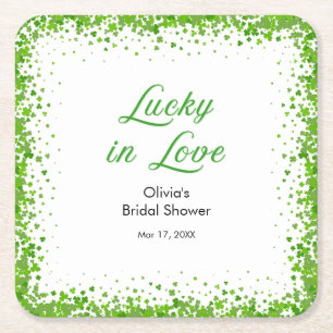 St. Patricks Day Lucky in Love Brautparty  Rechteckiger Pappuntersetzer