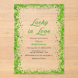St Patrick's Day Lucky in Love Bridal Shower  Acryleinladungen