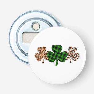 St Patricks Day Lucky Irish Green Kariert Kleeblat Flaschenöffner