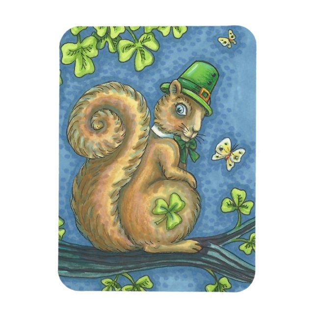St. Patrick's Day LUCKY IRISH SQUIRREL MAGNET (Vertikal)