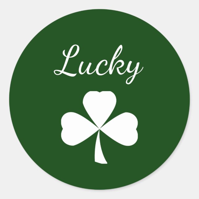 St. Patrick's Day Lucky Kleeblatt Green Runder Aufkleber (Vorderseite)