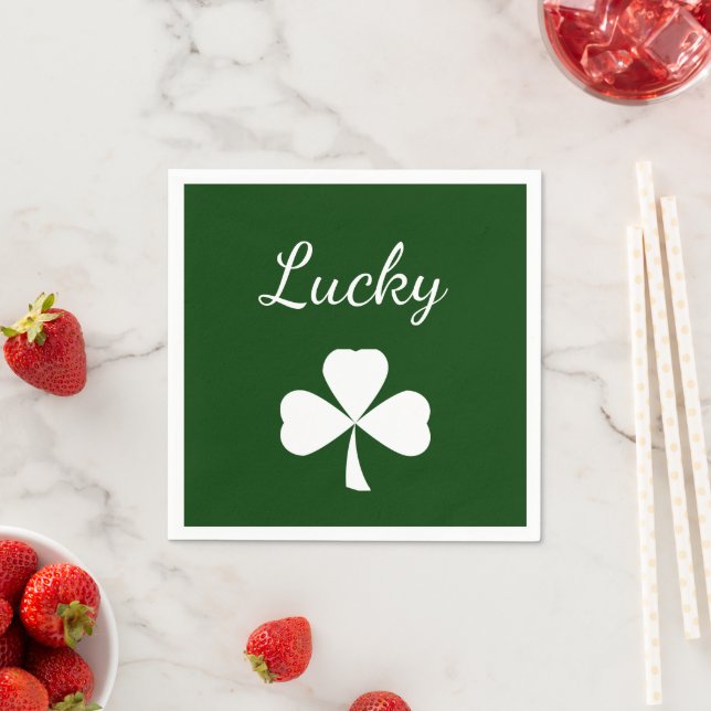 St. Patrick's Day Lucky Kleeblatt Green Serviette (Beispiel)