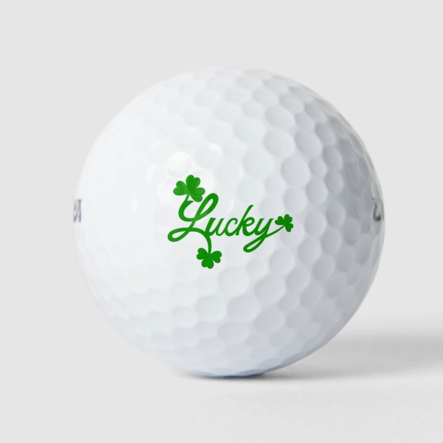 St, Patricks Day Lucky Kleeblatt Grüne Kleeblatt Golfball (Vorderseite)