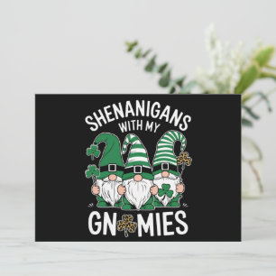 St Patricks Day Lucky Kleeblatt Leopard Gnomes Einladung