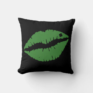 St. Patrick's Day Lucky Kleeblatt Lips Il Kissen
