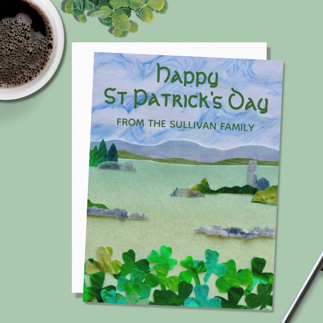 St Patrick's Day Lucky Kleeblatt Personalisiert Postkarte (Von Creator hochgeladen)
