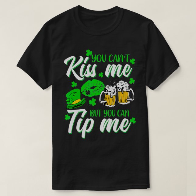 St Patrick's Day Lucky Kleeblatt Waitress Barkeepe T-Shirt (Design vorne)