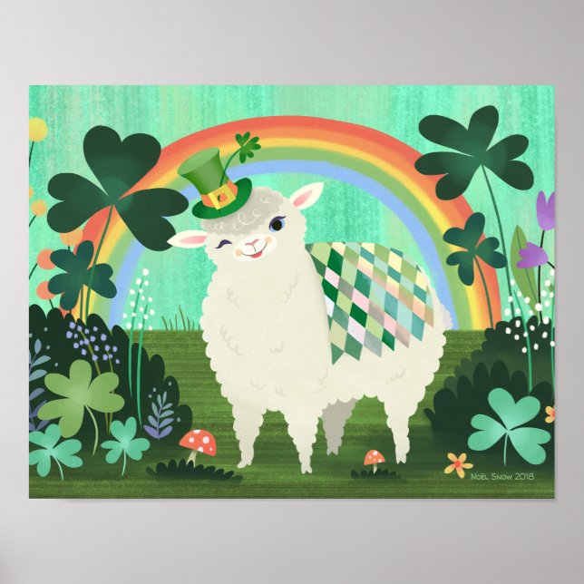 St. Patrick's Day Lucky Lamb Art Print Poster (Vorne)