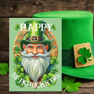 St Patrick's Day Lucky Leprechaun Gnome Gruß Feiertagskarte