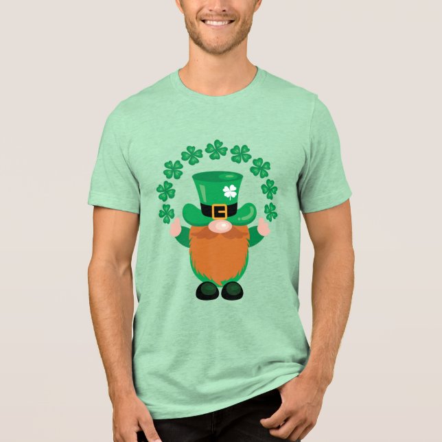 St. Patrick's Day Lucky Leprechaun Gnome Tri-Blend Shirt (Vorderseite)
