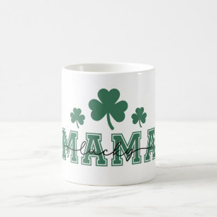 St. Patricks Day Lucky Mama mit grünen Clovers Kaffeetasse