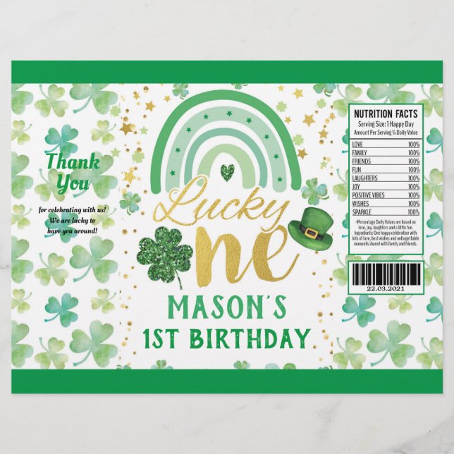 St Patrick's Day Lucky One Chip Bag Wrapper Flyer (Vorne)