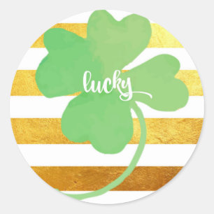 St. Patrick's Day Lucky Runder Aufkleber