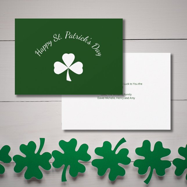 St. Patrick's Day Lucky Shamrock Green Holiday Karte (Von Creator hochgeladen)