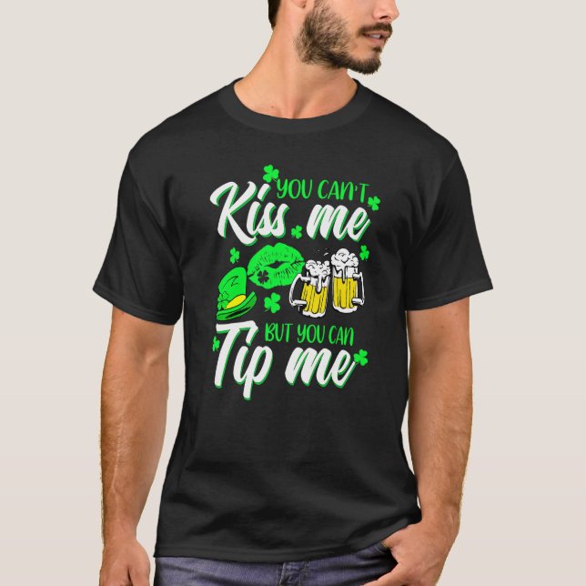 St Patrick's Day Lucky Shamrock Waitress Bartender T-Shirt (Vorderseite)