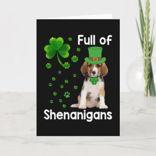 St. Patrick's Day Lucky Shenanigan Beagle Dog Karte
