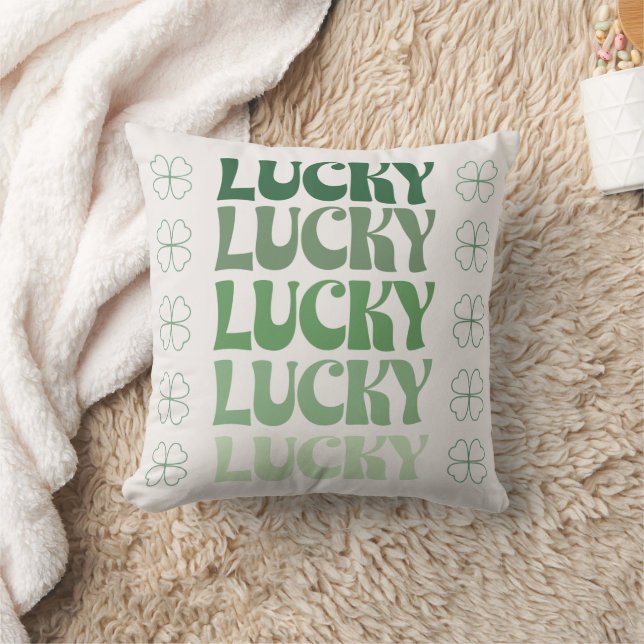 St. Patrick's Day Lucky Stack und Kleeblatts Kissen (Decke)