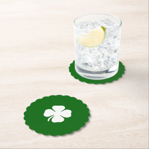 St Patricks Day Lucky Vierblättriges Kleeblatt Gre Untersetzer