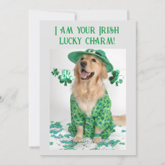 St. Patrick's Day Lustige Personalisierbare Hundek Feiertagskarte