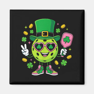St. Patricks Day lustiger Glück-Pickleball-Hut iri Magnet