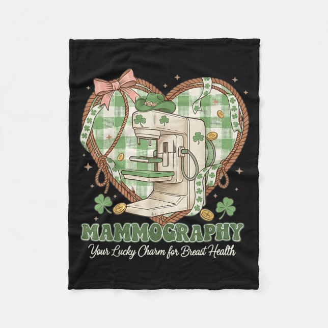 St Patricks Day Lustiger Mgrapher Brustbildgebung Fleecedecke (Vorderseite)