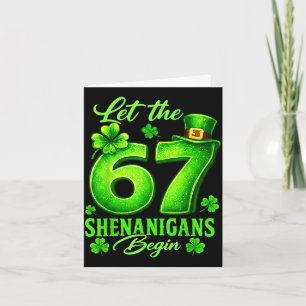 St. Patricks Day lustiger Sechs Sieben Meme 67 6 7 Karte