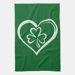 St. Patricks Day Lustiger Shamrock Herz Irisch Geschirrtuch