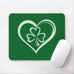 St. Patricks Day Lustiger Shamrock Herz Irisch Mousepad