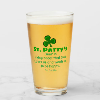 St.Patrick's Day lustiges Bierangebot & Kleeblatt Glas