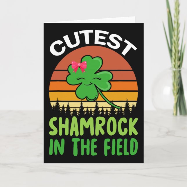 St Patricks Day Mädchen Kleinkind Süßester Shamroc Karte (Vorderseite)