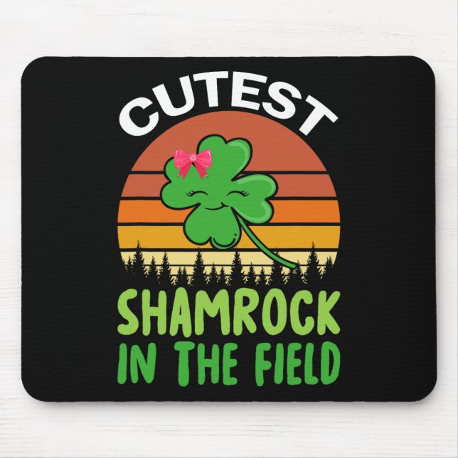 St Patricks Day Mädchen Kleinkind Süßester Shamroc Mousepad (Vorne)