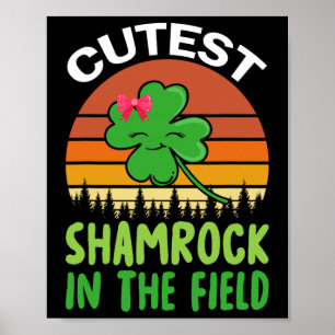 St Patricks Day Mädchen Kleinkind Süßestes Kleebla Poster