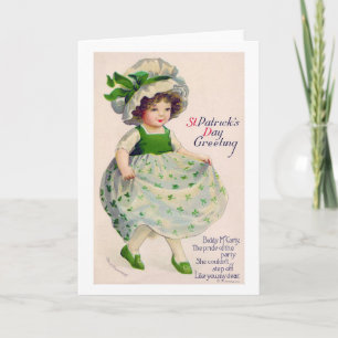 St. Patrick's Day Mädchen, Vintage Karte