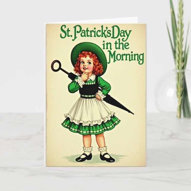 St. Patricks Day Mädchenkarte Karte (Vorderseite)